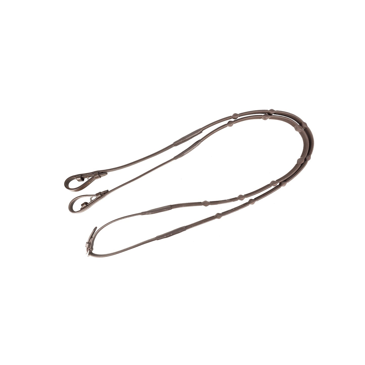 ProPresicce Massa Ergo Grip Rubber Reins by Hy Equestrian Brown - Full 54"