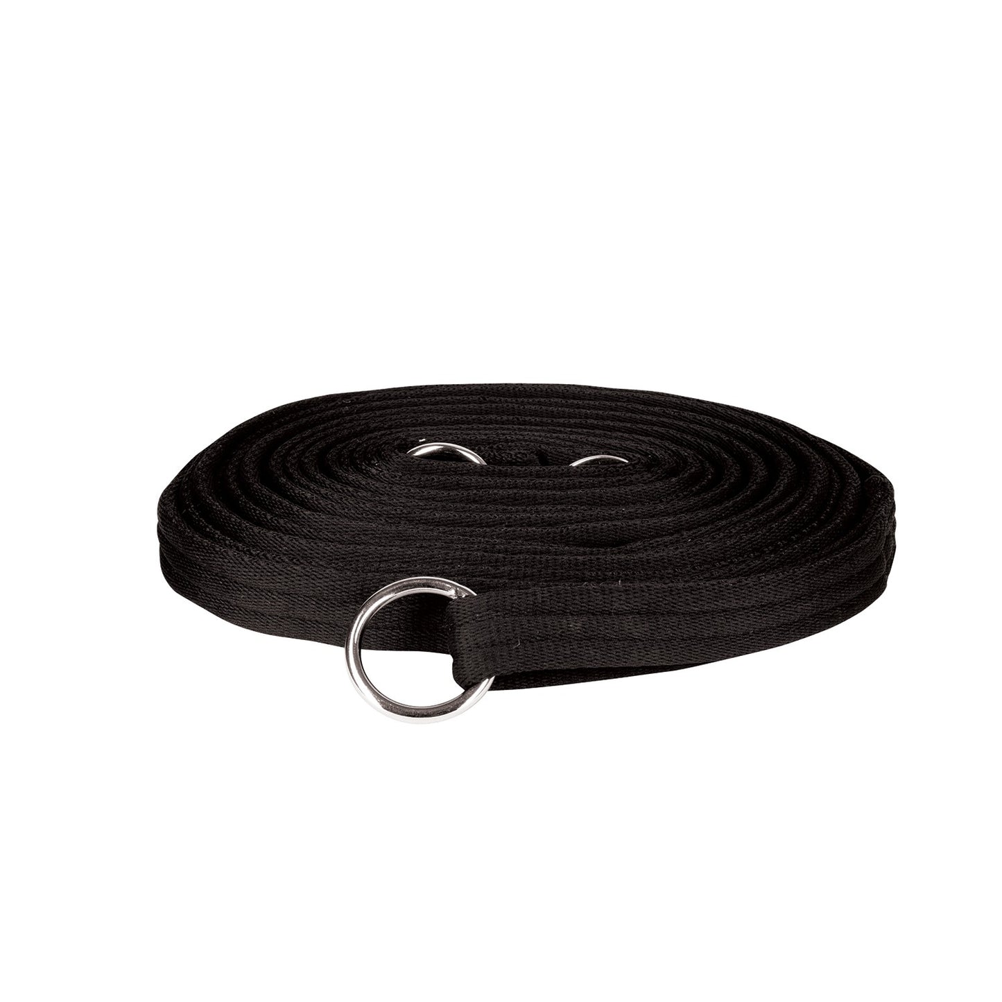 Hy Equestrian Soft Webbing Lunge Rein with Swivel Clip Black - 8 M