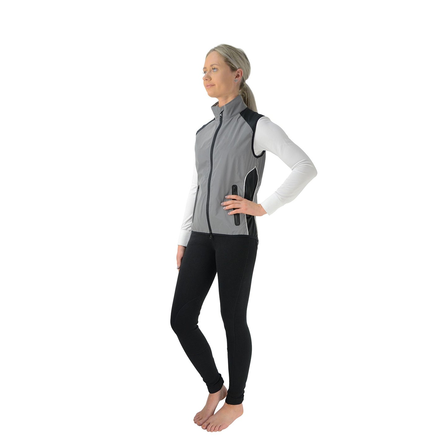 Silva Flash Reflective Gilet by Hy Equestrian Reflective Silver - Medium