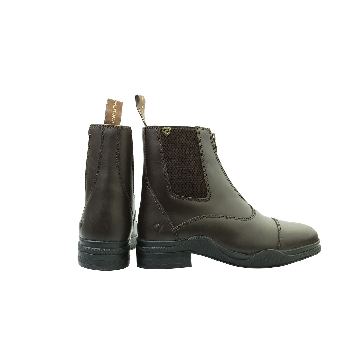 Hy Equestrian Wax Leather Zip Boots Child Brown - Size 1 (33)