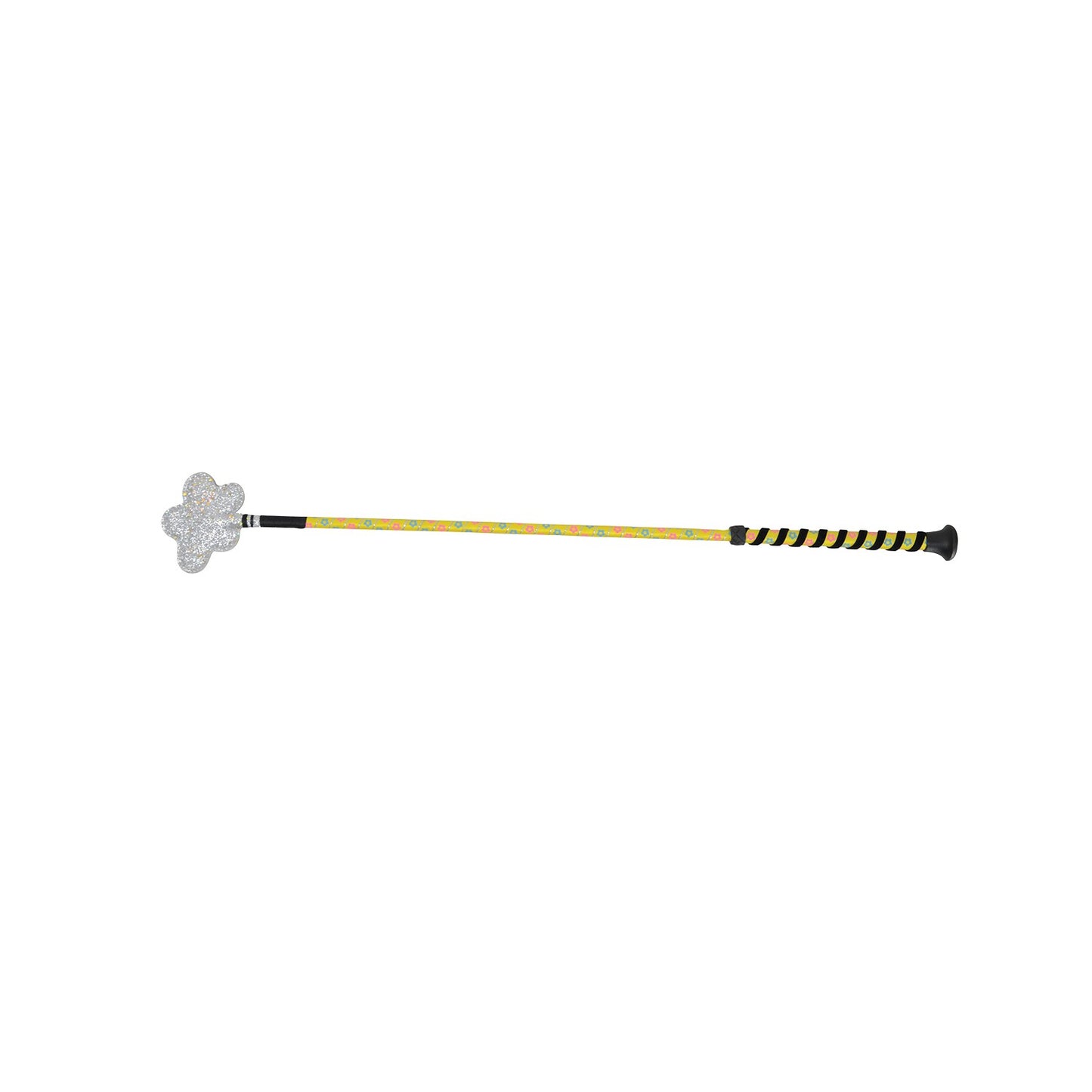 Hy Equestrian Daisy Maid Whip Yellow/Silver/Pink/Teal Flowers - 65 Cm