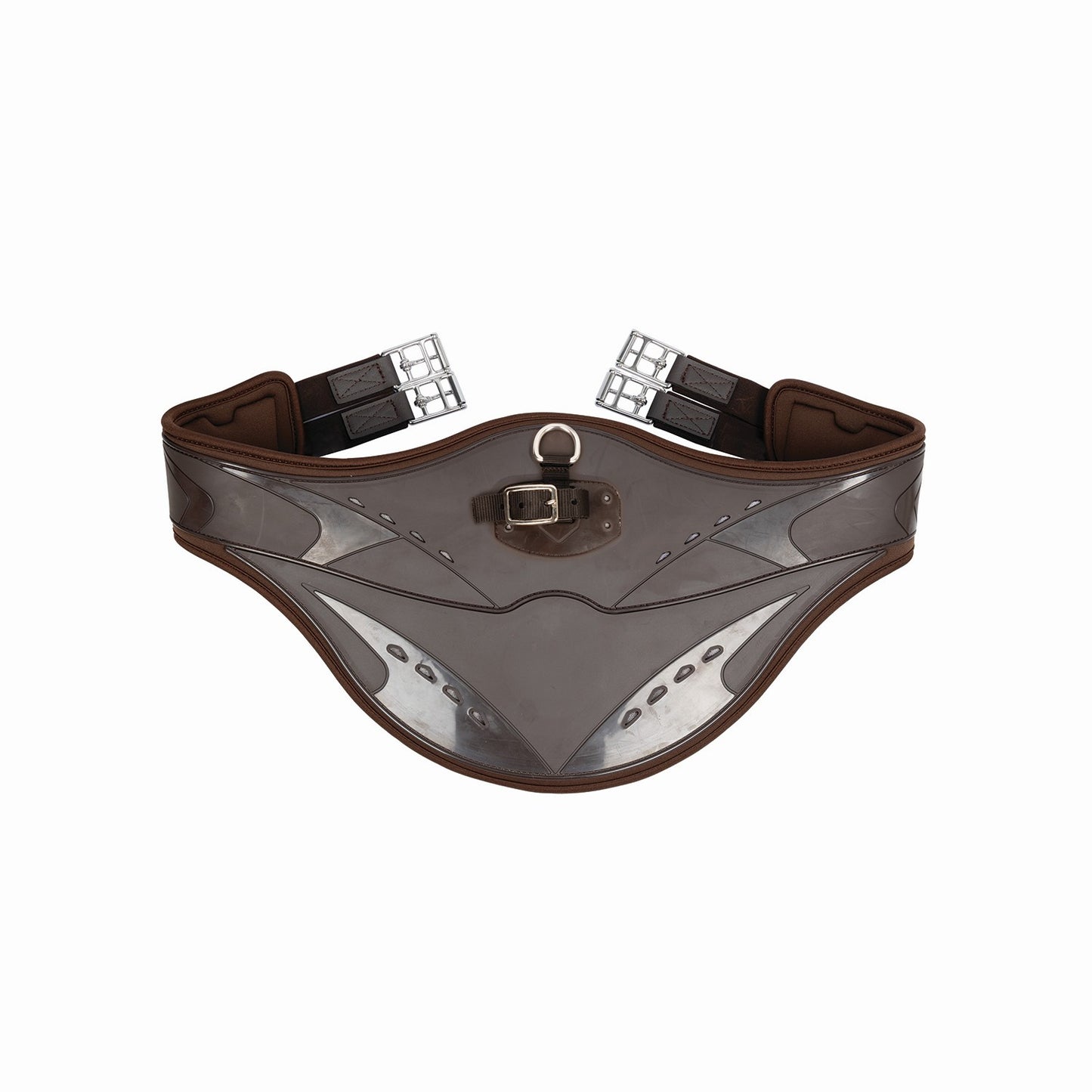 ProReaction Contoured TPU Vented Long Stud Girth by Hy Equestrian Brown - 54"