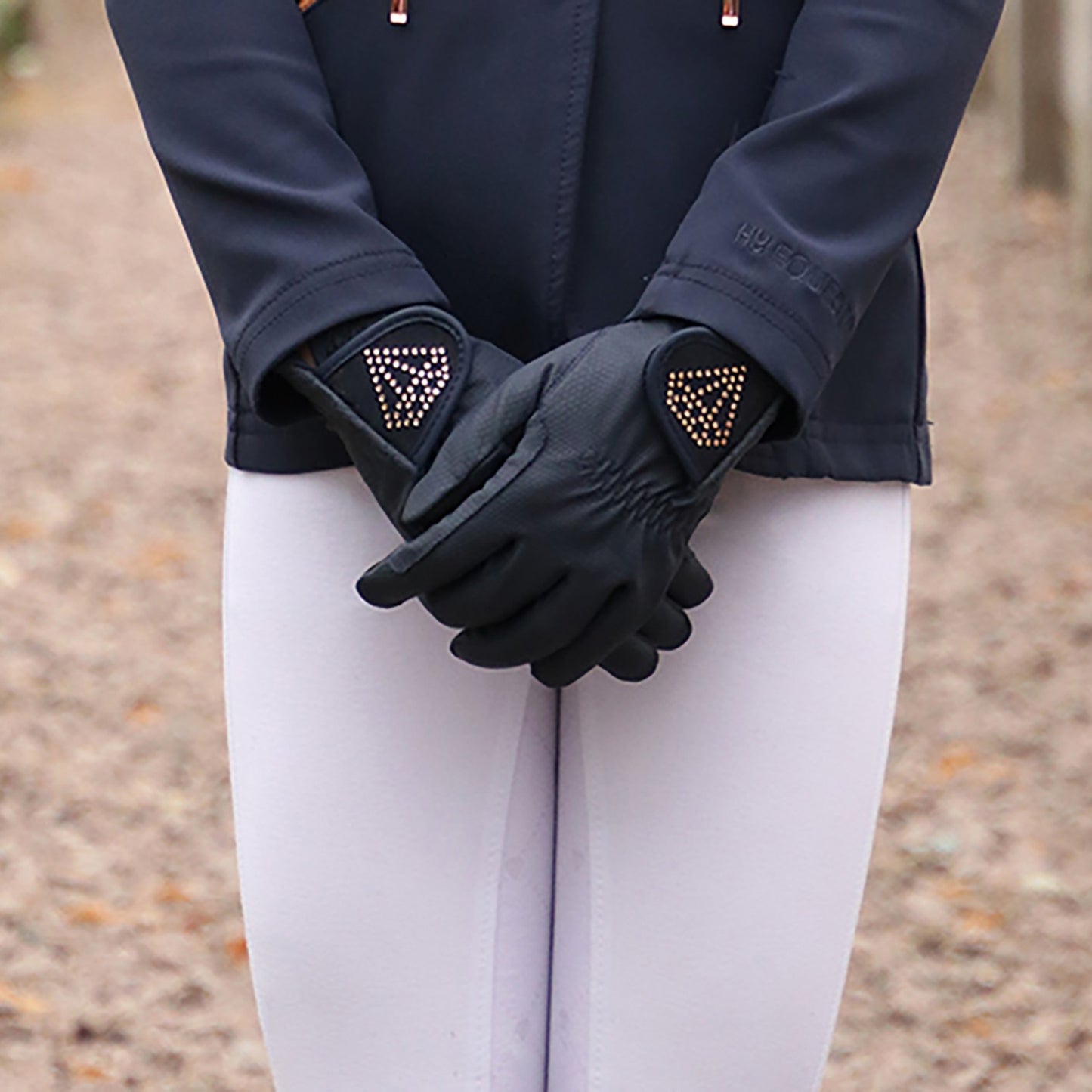 Hy Equestrian Cadiz Riding Gloves Child Navy - Small