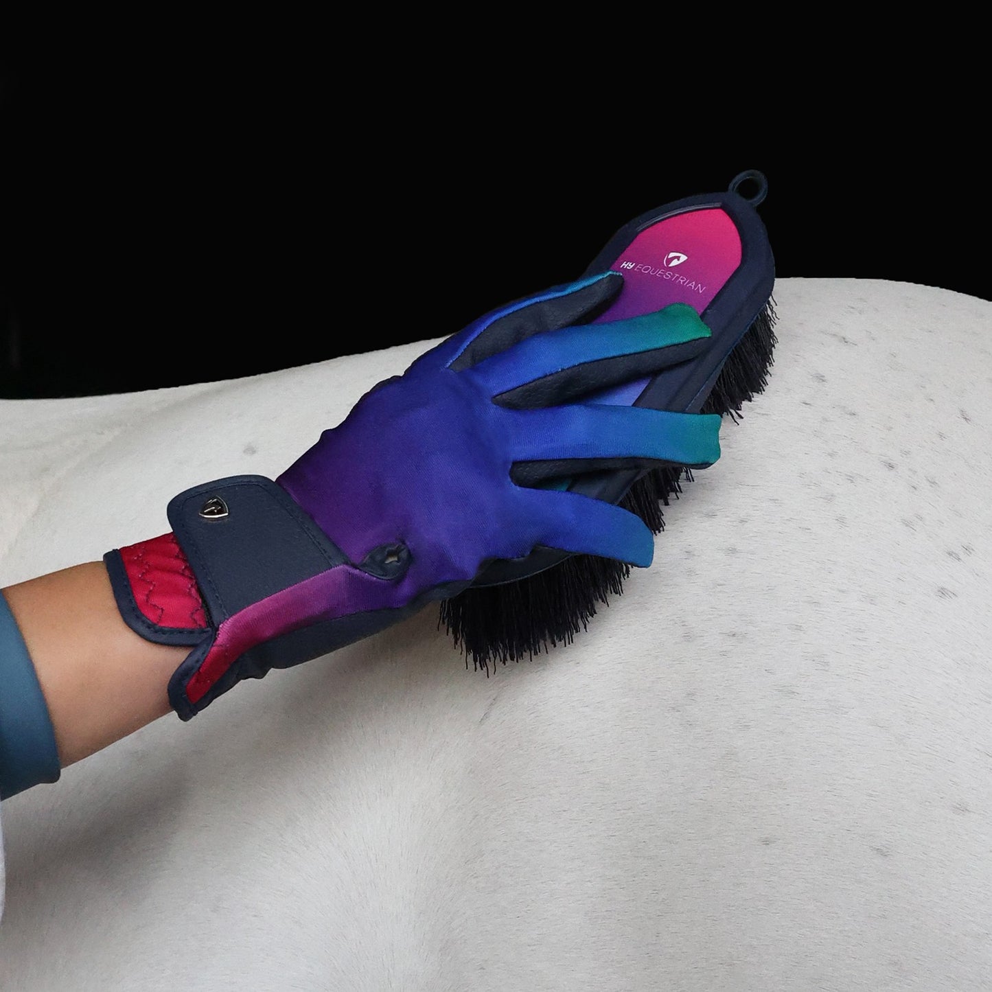Hy Equestrian Children's Ombre Riding Gloves Navy/Vibrant - Large
