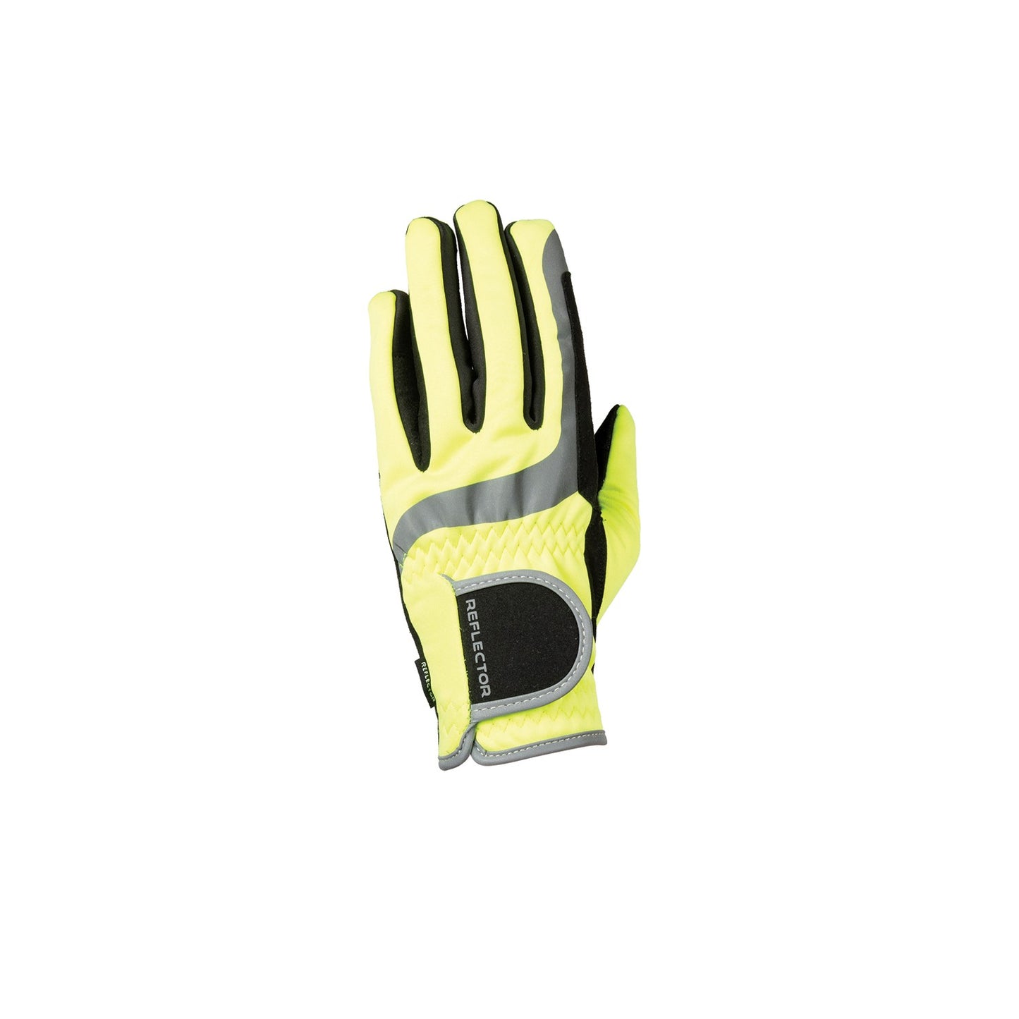 Reflector GlowGuard Riding Gloves by Hy Equestrian Yellow/Black - Xsmall