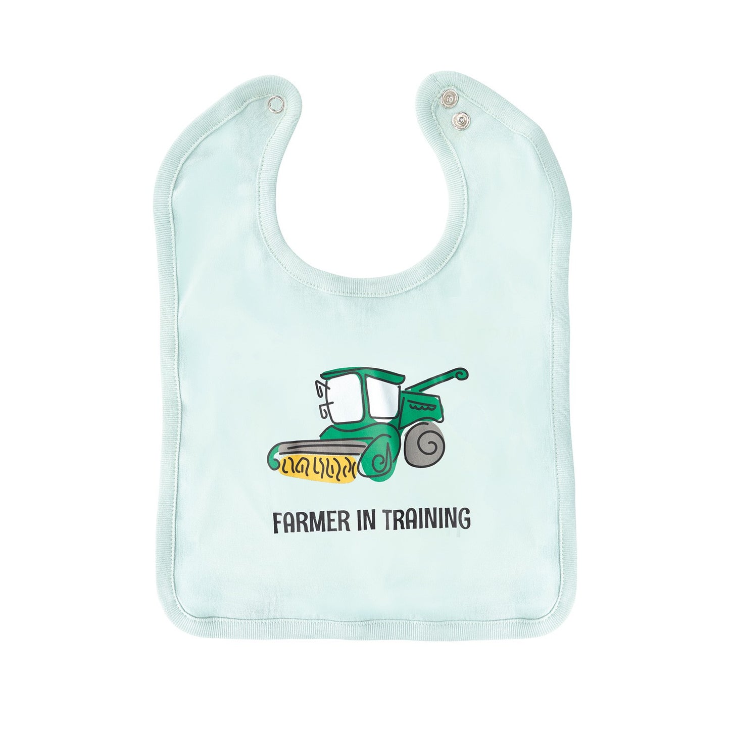 Mini Tots Baby Bib Farmer In Training Green