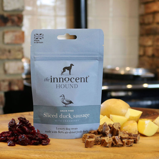 The Innocent Hound Sliced Duck Sausage with Cranberry Treats - 70 Gm