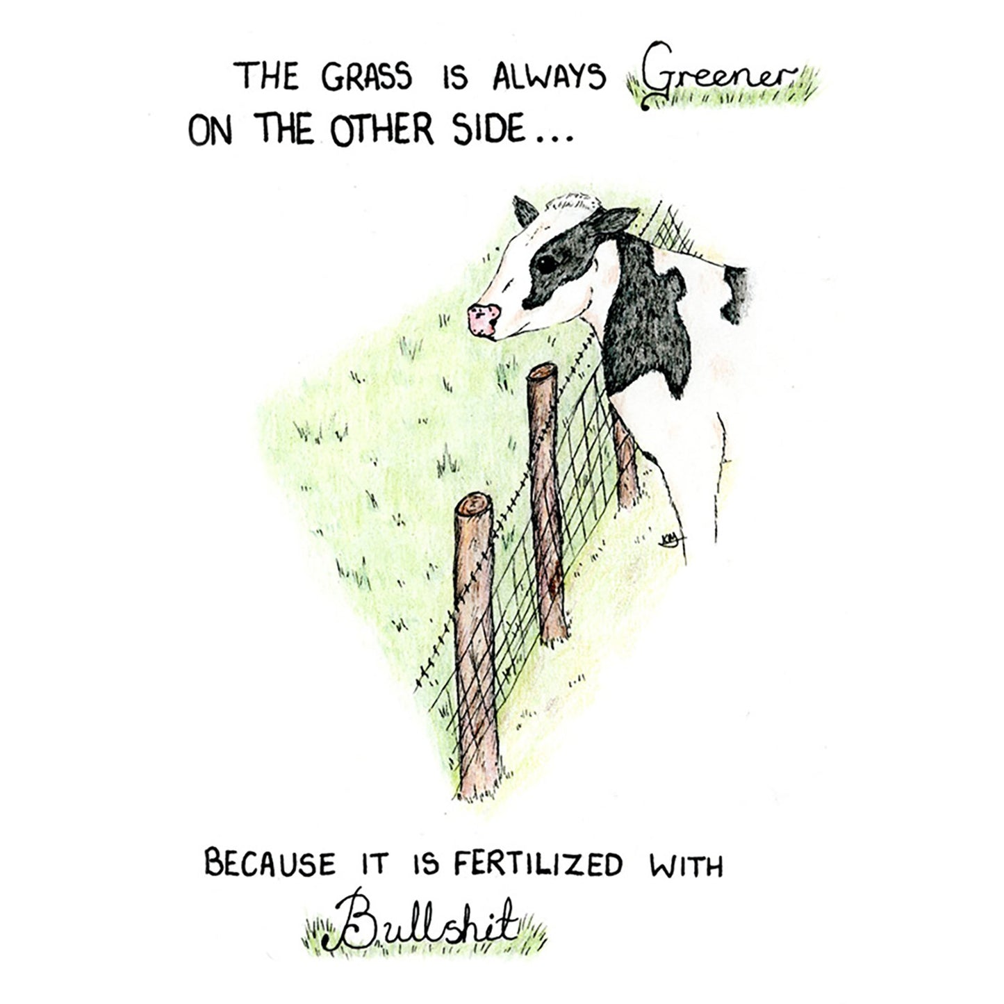 Kevin Milner Countryside Cards Grass is Greener