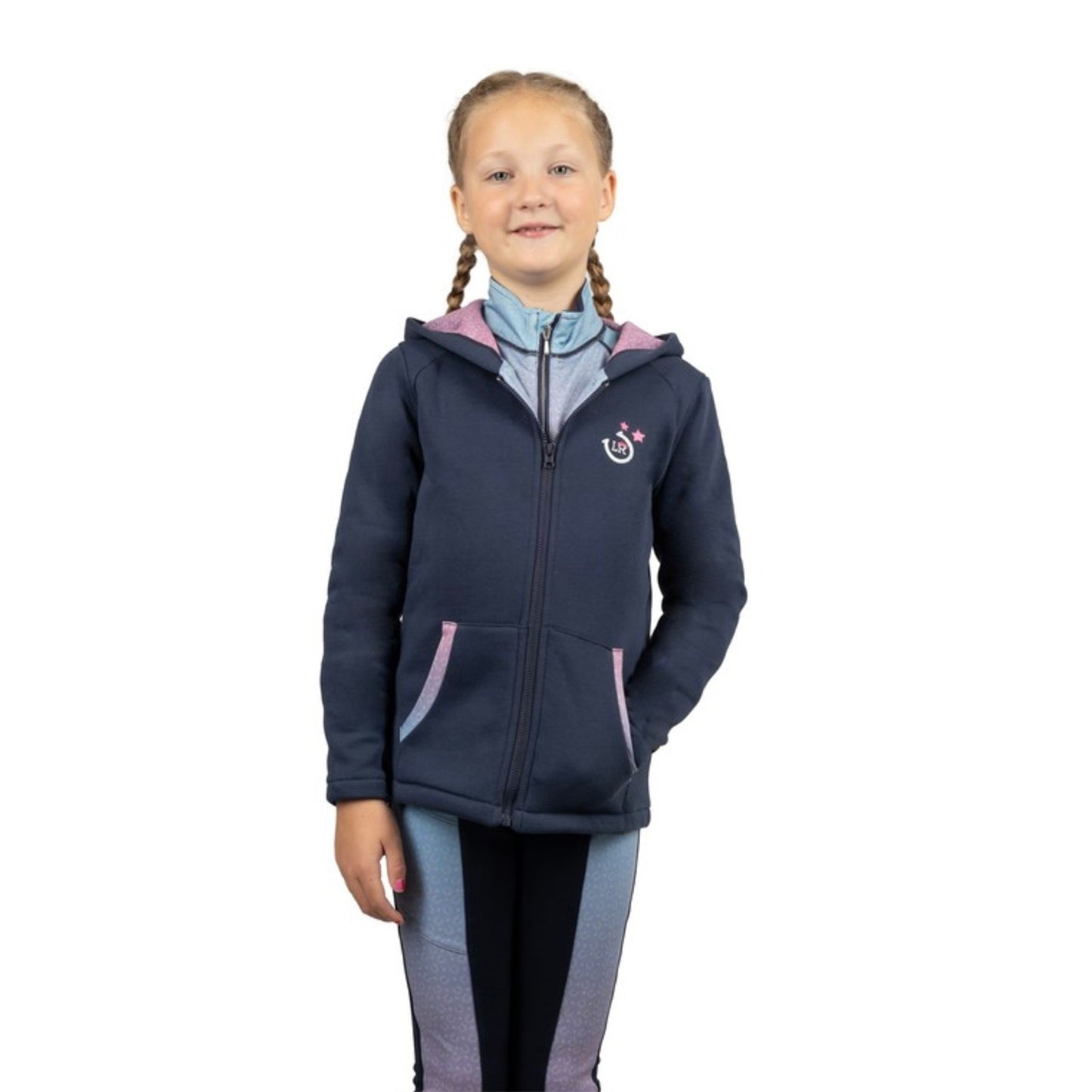 Little Rider Lucky Star Zip Jacket Navy/Pink - 9/10 Years