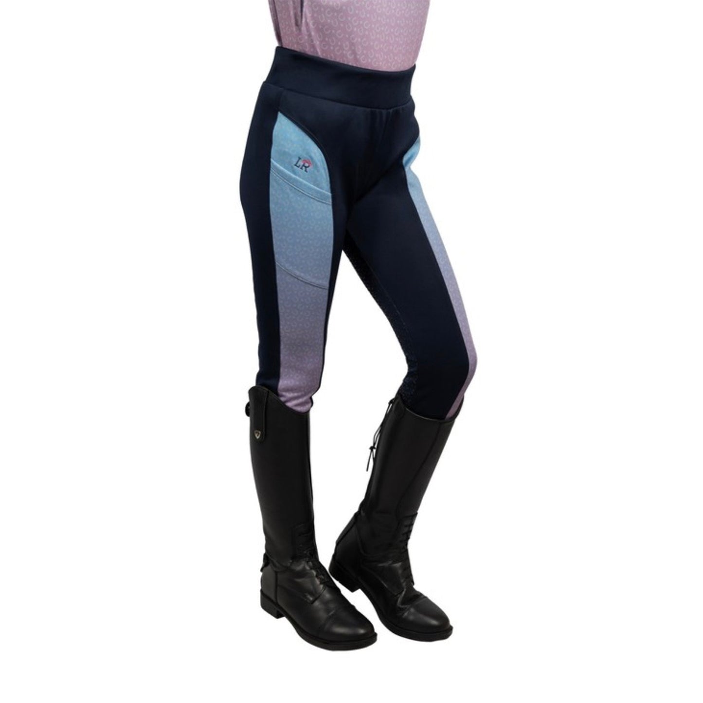 Little Rider Lucky Star Riding Tights Navy/Pink - 9/10 Years
