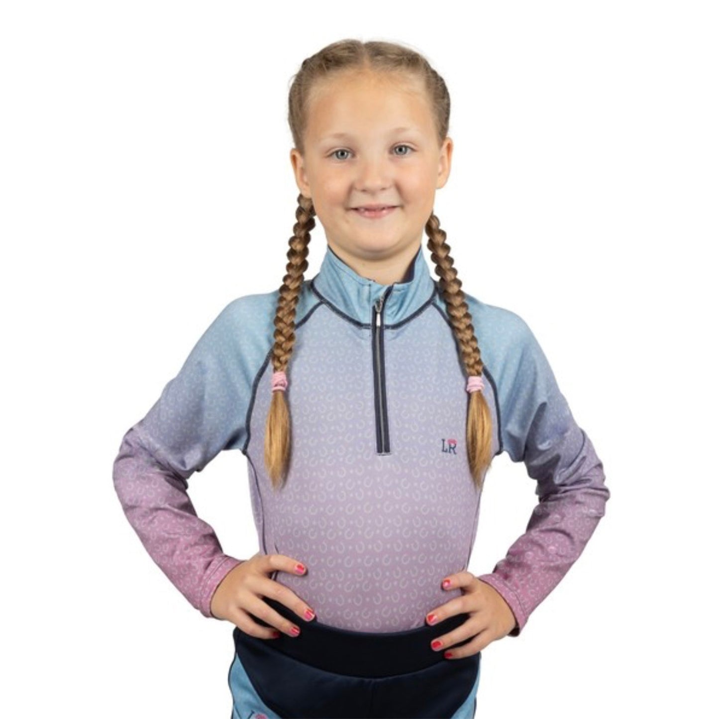 Little Rider Lucky Star Base Layer Navy/Pink - 7/8 Years
