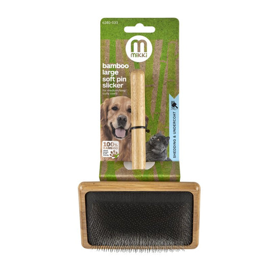 Mikki Bamboo Grooming Soft Pin Slicker