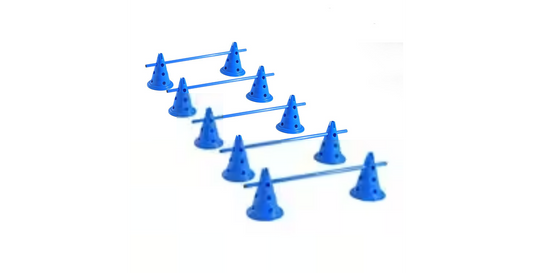 PawHut Dog Agility Set 10x Conical Barrels, 5x Crossbars Blue