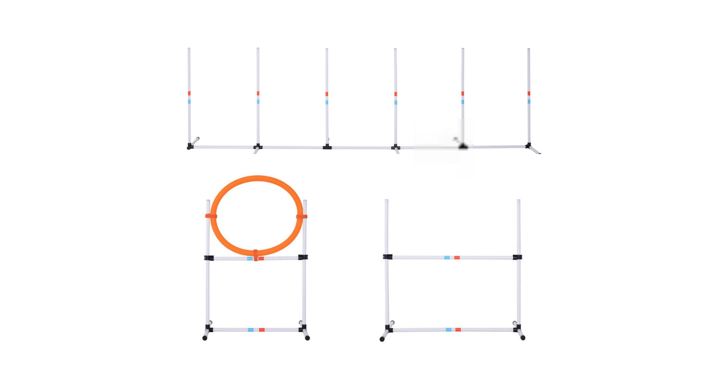 PawHut Dog Agility Set White, Yellow 650 mm x 3280 mm x 9450 mm