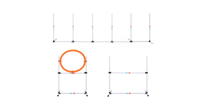 PawHut Dog Agility Set White, Yellow 650 mm x 3280 mm x 9450 mm