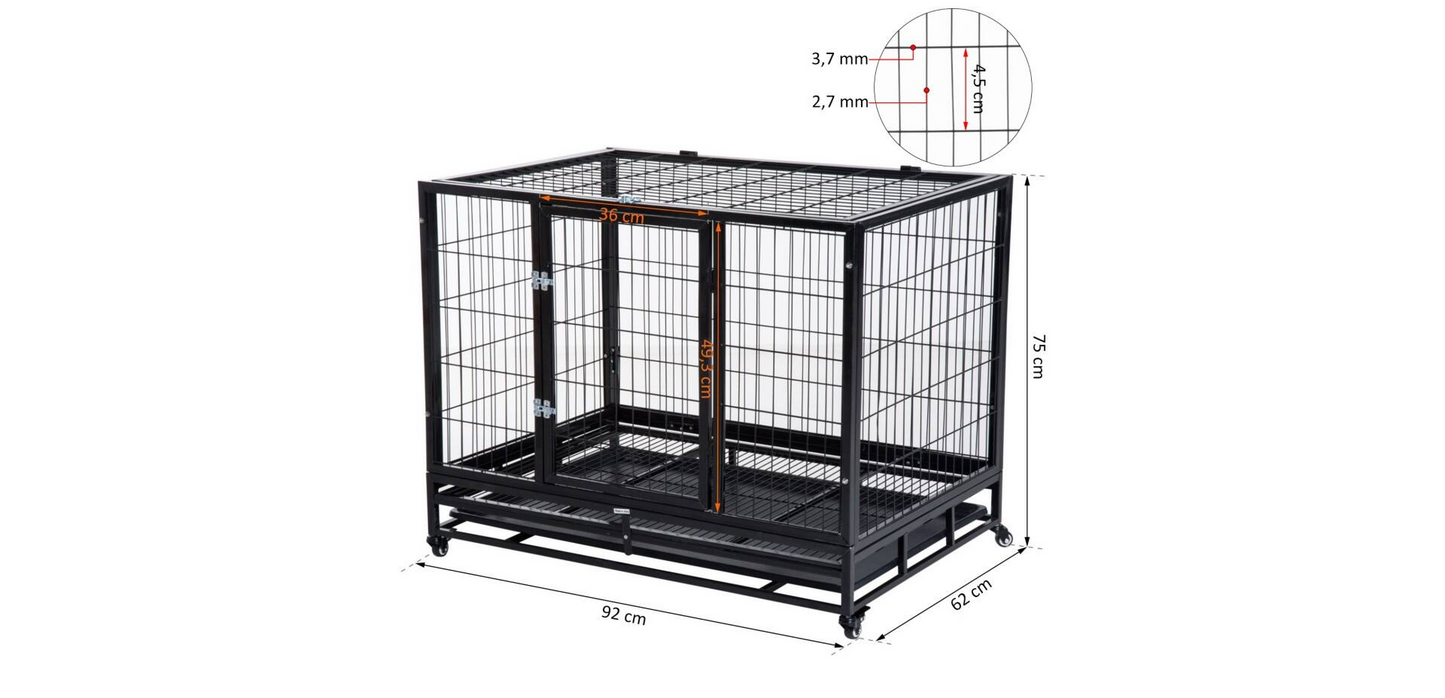 PawHut Dog Cage D02-020 750 x 920 x 620 mm Black