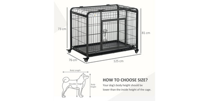 PawHut Dog Cage D02-052V02 810 x 1250 x 760 mm Grey