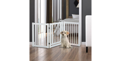 PawHut Expandable/Foldable Pet Gate D06-047WT 760 x 1550 x 18 mm White