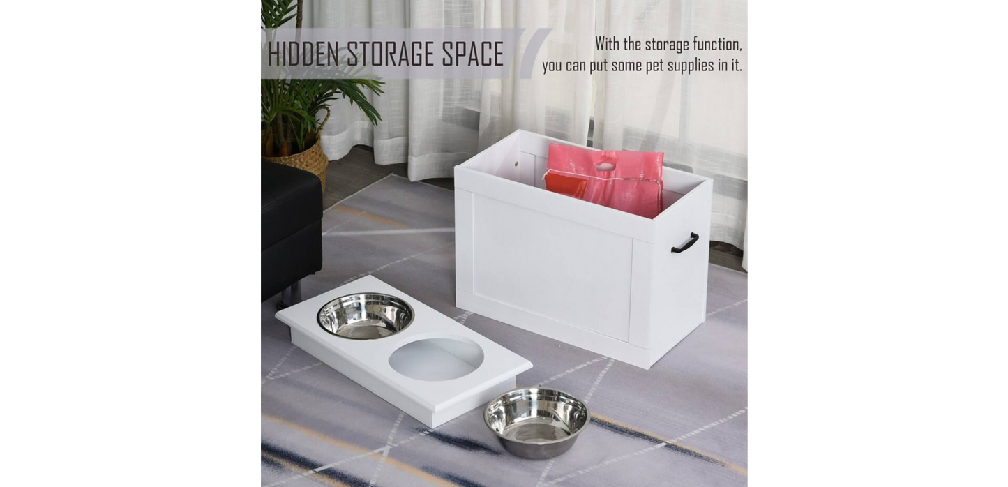 PawHut Pet Feeder D08-021WT 410 x 600 x 300 mm White