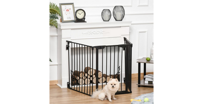 PawHut Pet Gate D06-100V01BK 745 x 1800 x 30 mm Black
