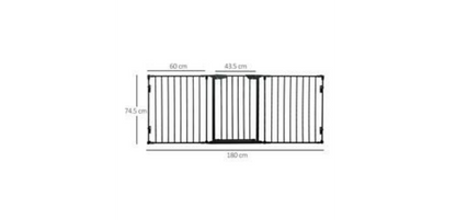 PawHut Pet Gate D06-100V01BK 745 x 1800 x 30 mm Black