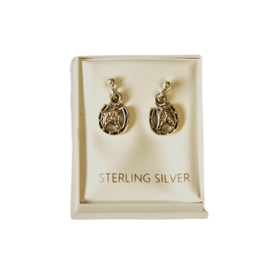 Sterling Silver Hanging Horse Head Earrings