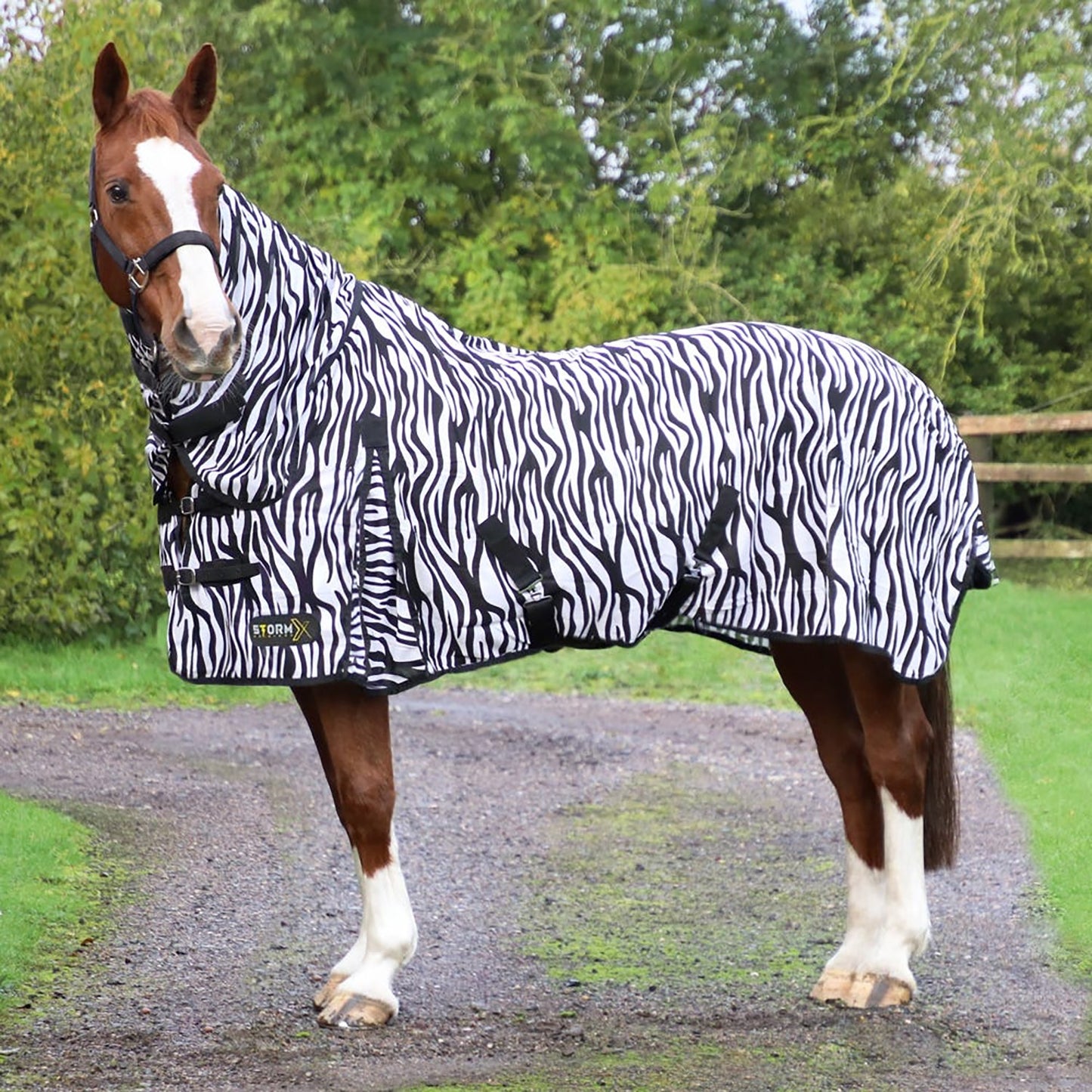 StormX Original Zebra Print Fly Rug Black/White - 4' 3"