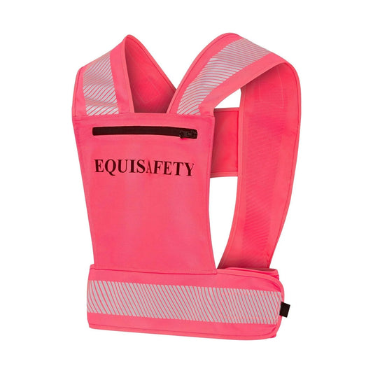 Equisafety Adjustable Reflective Harness with pocket - PINK