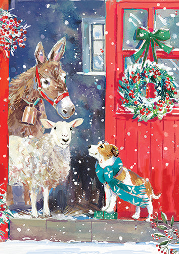 Christmas Cards: Ling Design (box of 24) Festive Farmyard