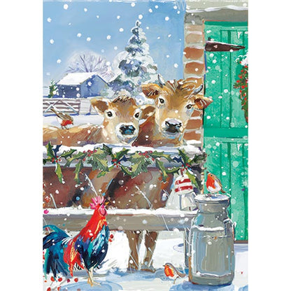 Christmas Cards: Ling Design (box of 24) Festive Farmyard