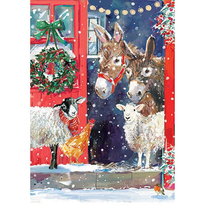 Christmas Cards: Ling Design (box of 24) Festive Farmyard