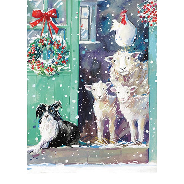 Christmas Cards: Ling Design (box of 24) Festive Farmyard