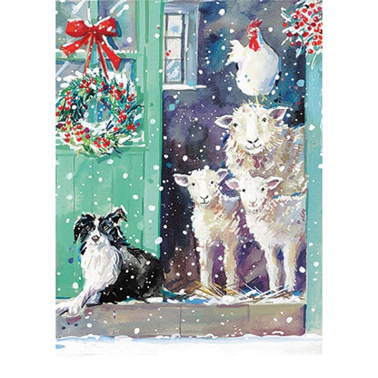 Christmas Cards: Ling Design (box of 24) Festive Farmyard