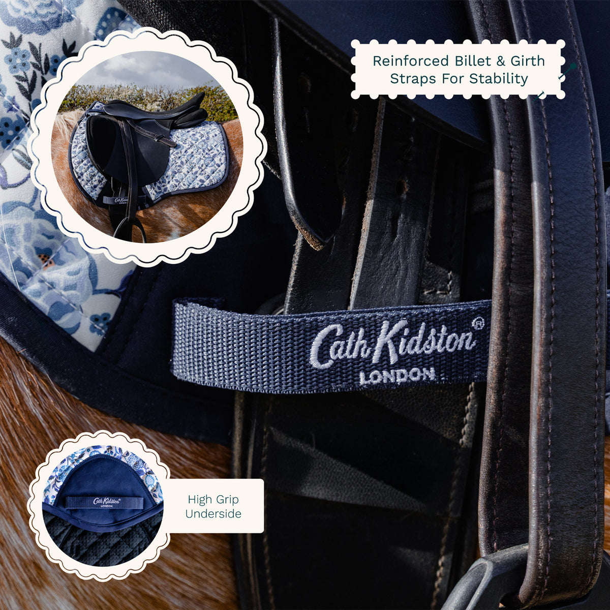 Cath Kidston Saddlecloth: Blue Strawberry