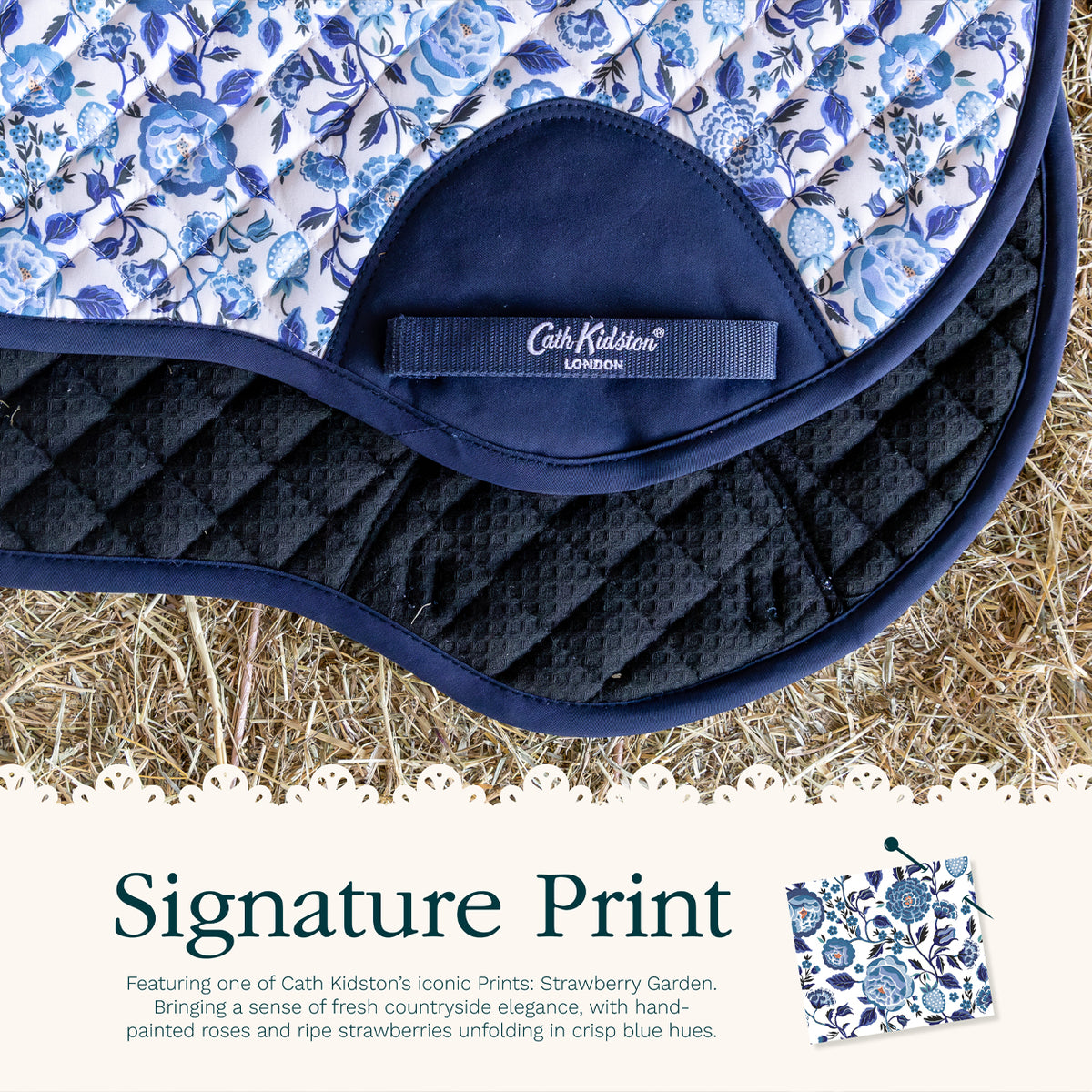 Cath Kidston Saddlecloth: Blue Strawberry