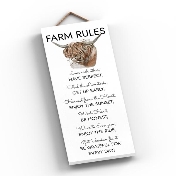 Elico Wooden Plaque: FARM Rules