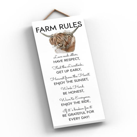 Elico Wooden Plaque: FARM Rules