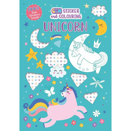 Unicorn Gem Sticker/Colouring Book