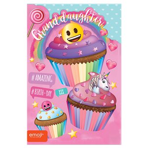 Emoji Granddaughter Birthday Card