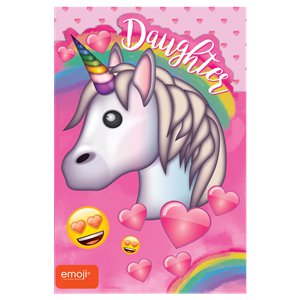 Unicorn Emoji Daughter Birthday Card