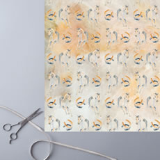 Deckled Edge Gift Wrap Horse Shoe x 2 Sheets