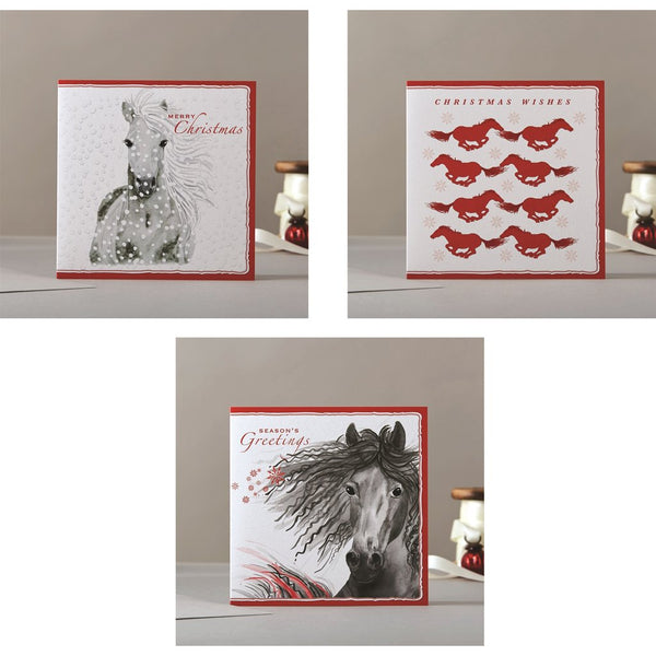 Deckled Edge Christmas Cards x 3 Designs x 6 Pack