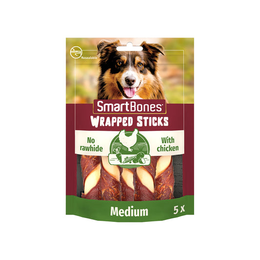 SmartBones Chicken Wrapped Sticks Medium - 5 Sticks