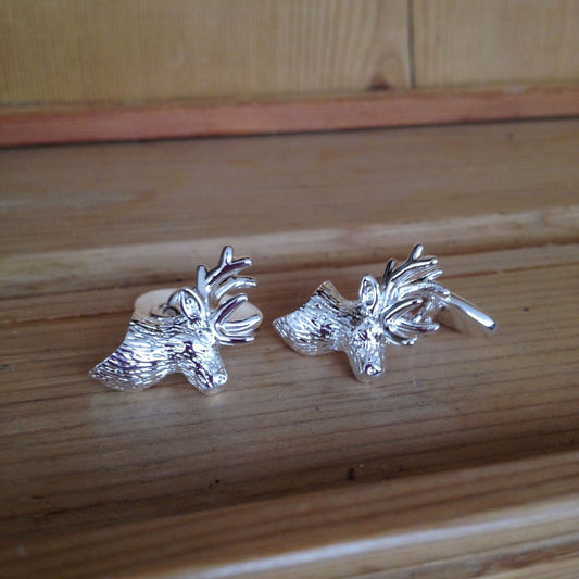 Silver Plated Stag Cufflinks