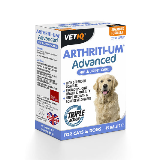 VetIQ Arthriti-UM Advanced Tablets for Cats & Dogs - 45 Pack
