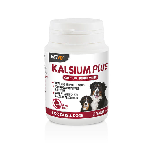 VetIQ Kalsium Plus Tablets for Cats & Dogs - 60 Pack