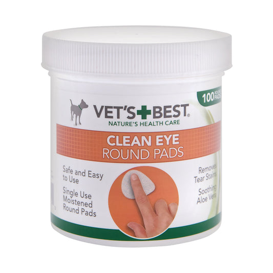 Vets Best Clean Eye Round Pads - 100 Pads