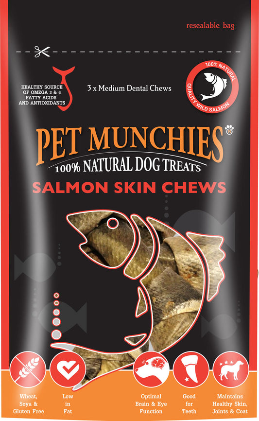 Pet Munchies Salmon Skin Chews - Medium (90 Gm)