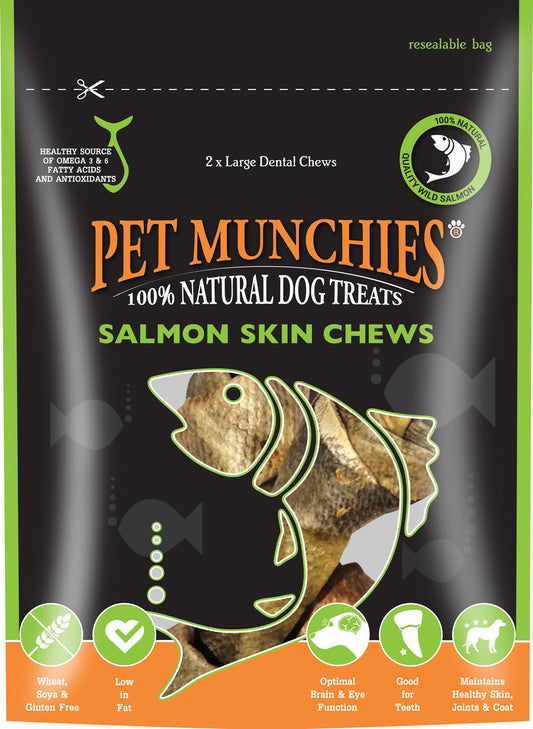 Pet Munchies Salmon Skin Chews - Large (125 Gm)