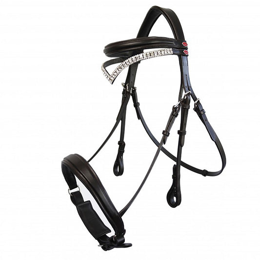 Whitaker Lynton Snaffle Bridle c/w Spare Browband - Black